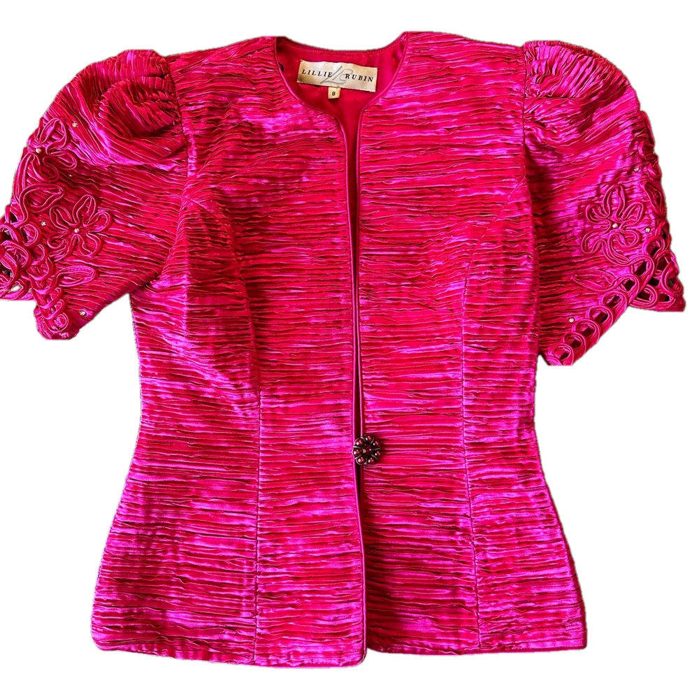 Lillie Rubin Pink Textured Blazer